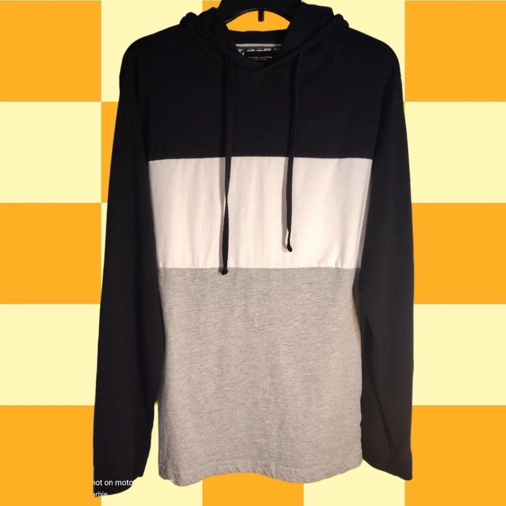 Denim & Flower Ricky Singh- black, white and gray Hoodie. Size large. C1…​​​​​